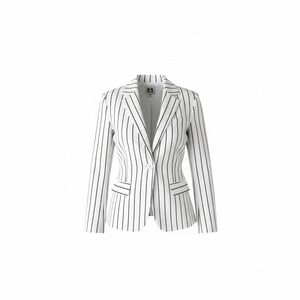 Women's Anne Klein Blazer White And Black Stripped Size Medium